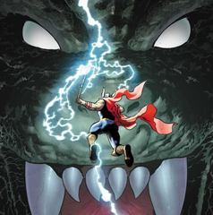 Copertina di Godzilla vs Thor: l'epico scontro finale del crossover Marvel/Toho arriva a luglio