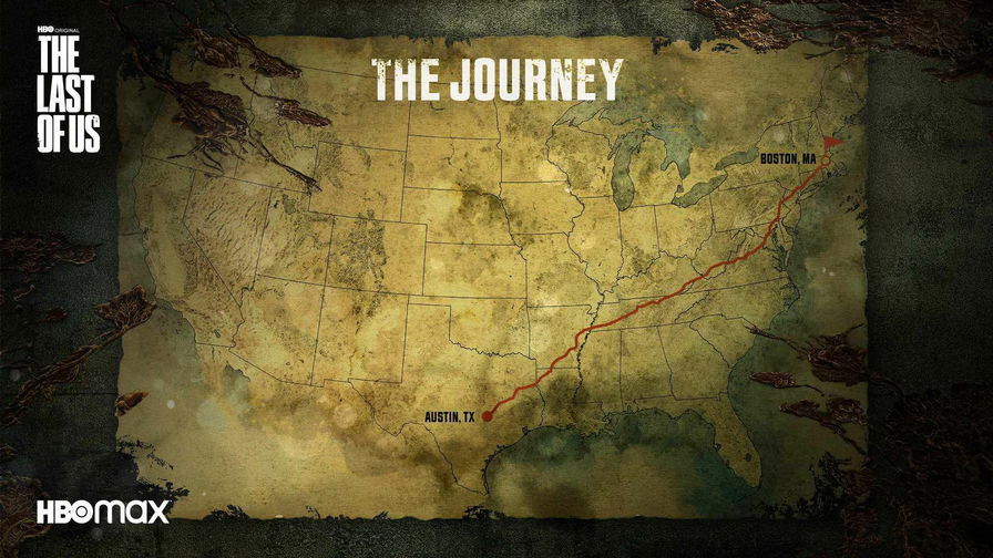 The Last of Us - Mappa con il percorso da Austin a Boston