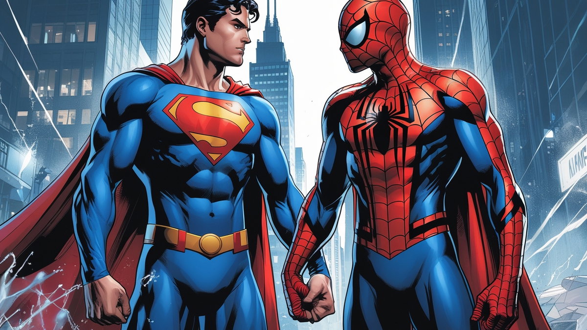 Immagine di Superman e Spider-Man nel nuovo crossover Marvel-DC