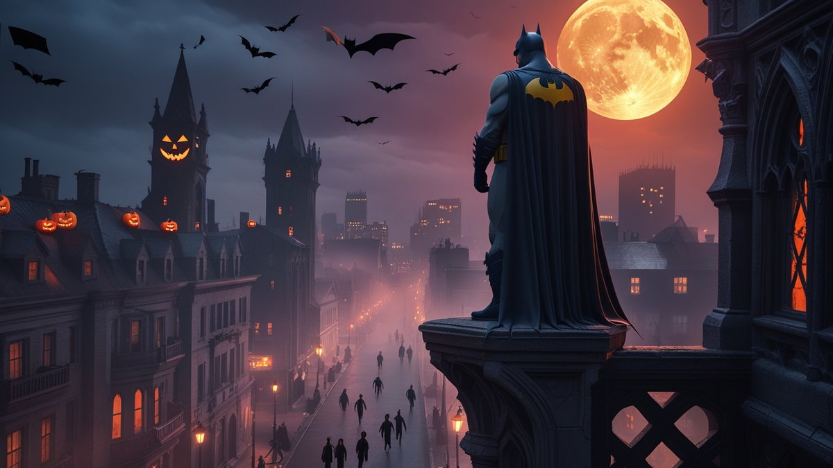 Immagine di Batman e Gotham City celebrano Halloween