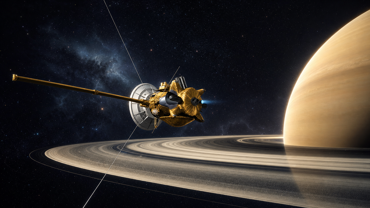 Immagine di 22 anni fa Cassini-Huygens completava l'inserimento nell'orbita di Saturno nel 2004