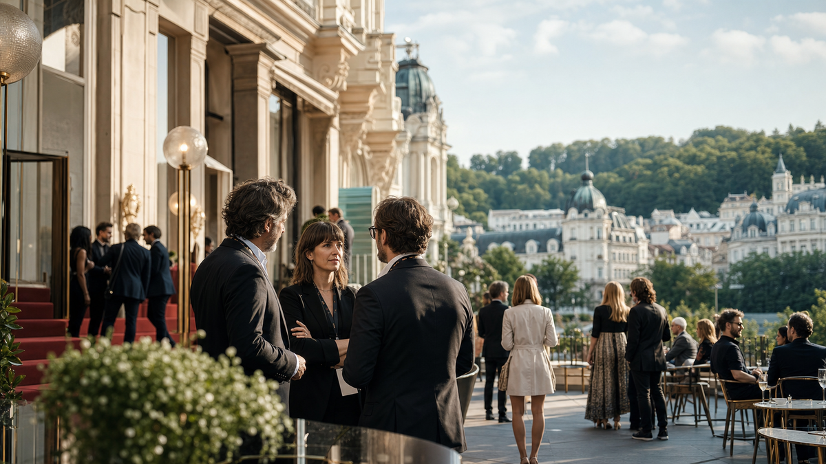 Immagine di David Chase e Debbie McWilliams al centro degli industry talk di Karlovy Vary