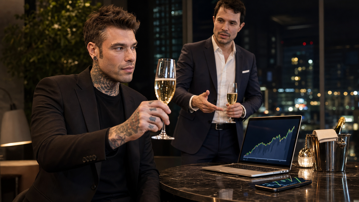 Immagine di Fedez brinda e spunta la mossa che pochi avevano visto arrivare