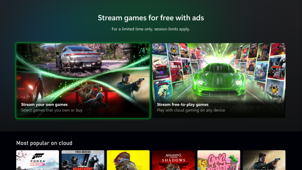 Immagine di Xbox Cloud Gaming: un’ora gratis con pubblicità sui giochi posseduti