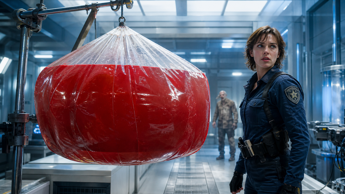 Immagine di Resident Evil: il sacco di sangue da 150 libbre caduto accanto ad Austin Abrams