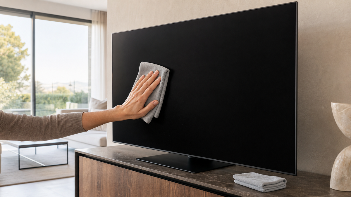 Immagine di Come pulire lo schermo TV OLED o LCD con il metodo a due panni