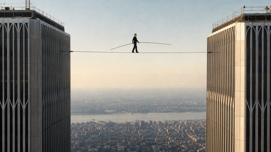 Immagine di 52 anni fa Philippe Petit camminò su un cavo tra le Twin Towers di New York
