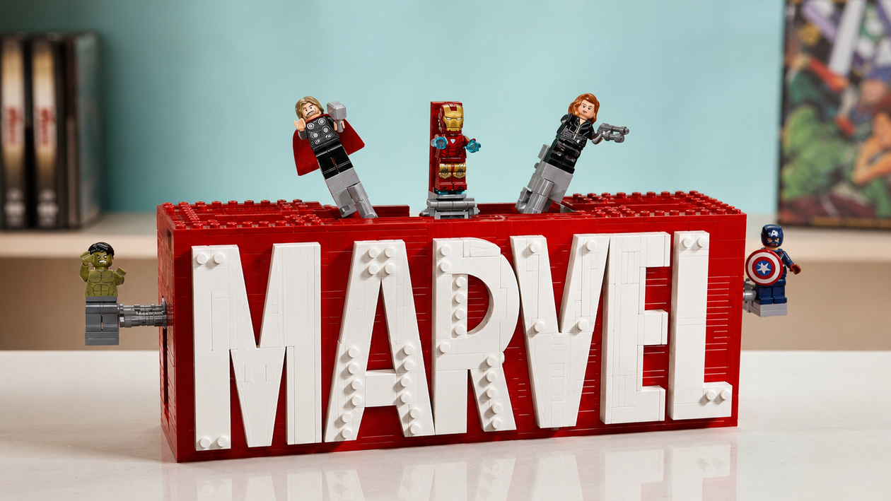 Immagine di 30€ in meno sul LEGO Marvel Logo e Minifigure, cinque Avengers da esporre