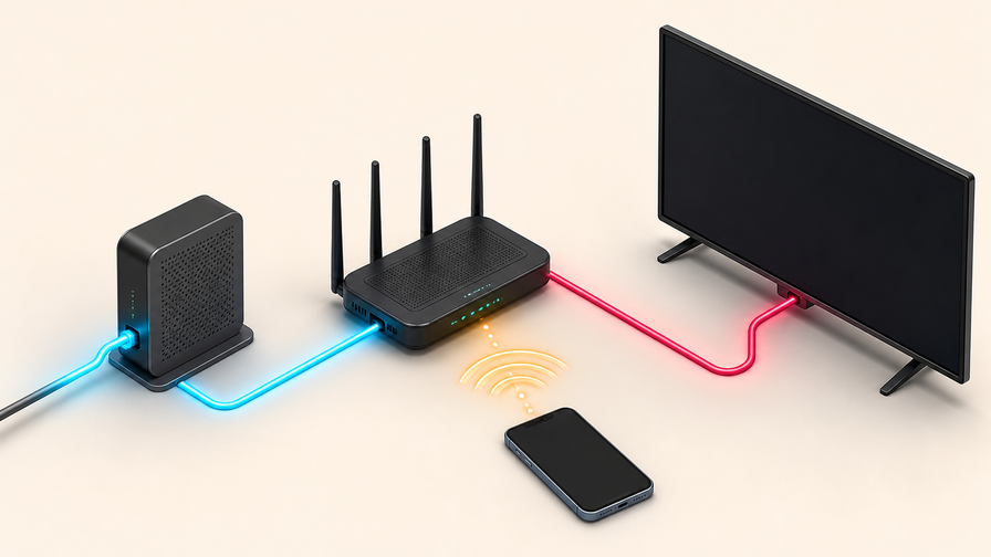 Il confronto tra TV, telefono vicino al router e collegamento Ethernet permette di localizzare il collo di bottiglia.