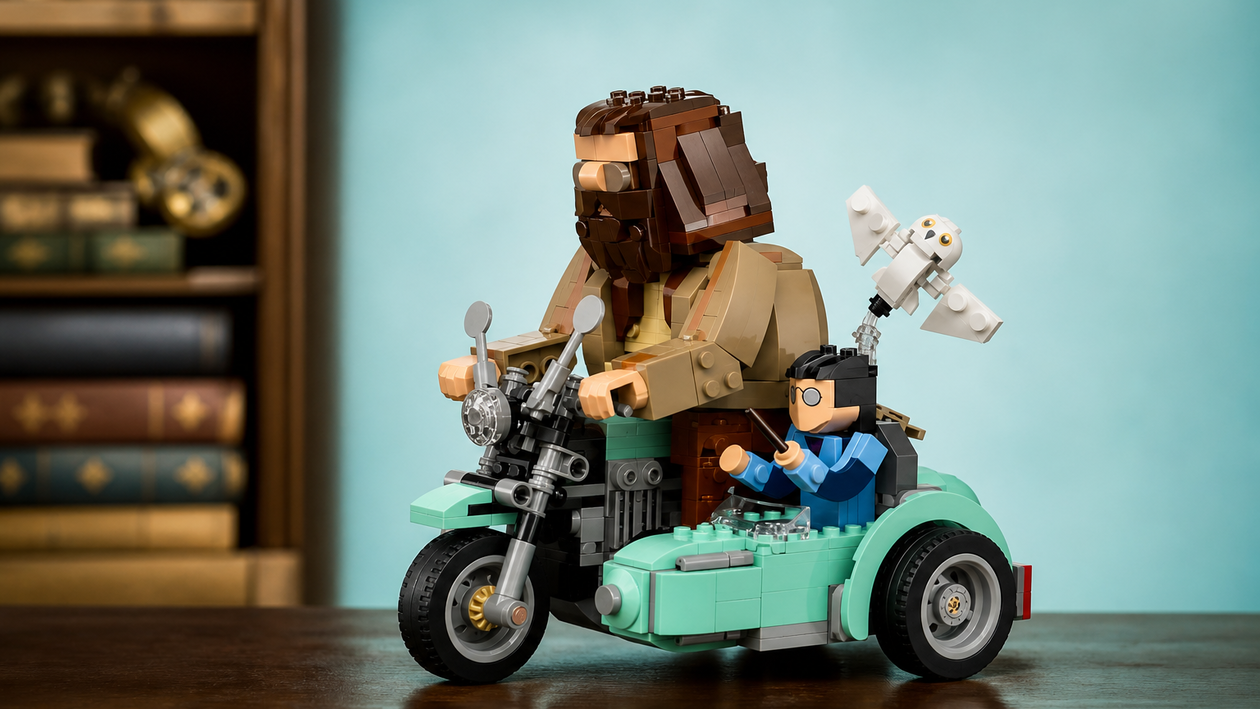 Immagine di 15€ in meno sul LEGO Harry Potter 76443, la fuga di Hagrid da esporre
