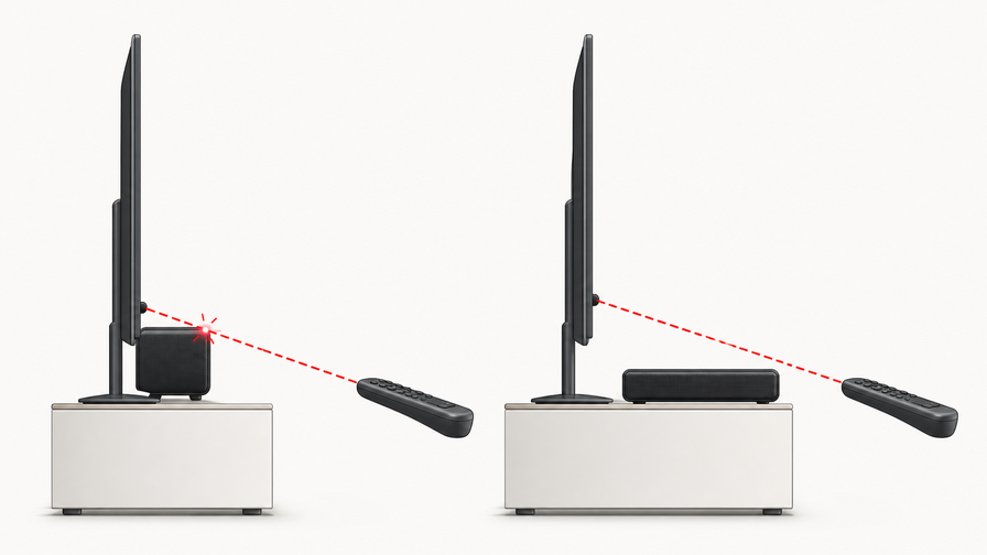 La verifica più semplice consiste nel confrontare il percorso del segnale con la soundbar davanti al ricevitore e dopo un piccolo spostamento.