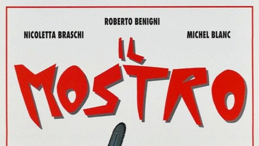 Roberto Benigni con una motosega e Nicoletta Braschi con una pistola nella locandina