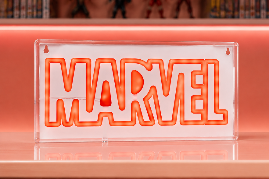 Luce neon Marvel Paladone a 25,61€, il logo da 30 cm che merita la parete