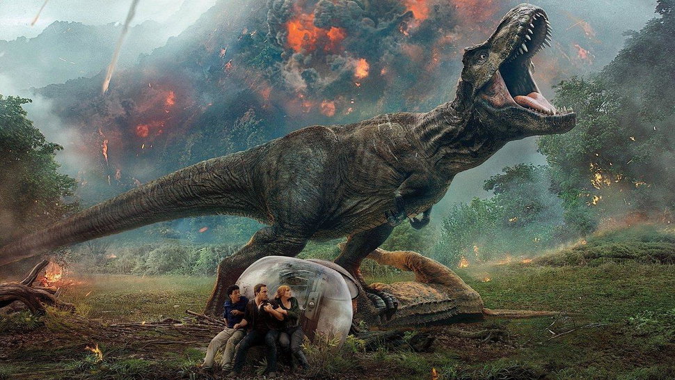 Jurassic World: Il regno distrutto, dinosauri in fuga dal vulcano
