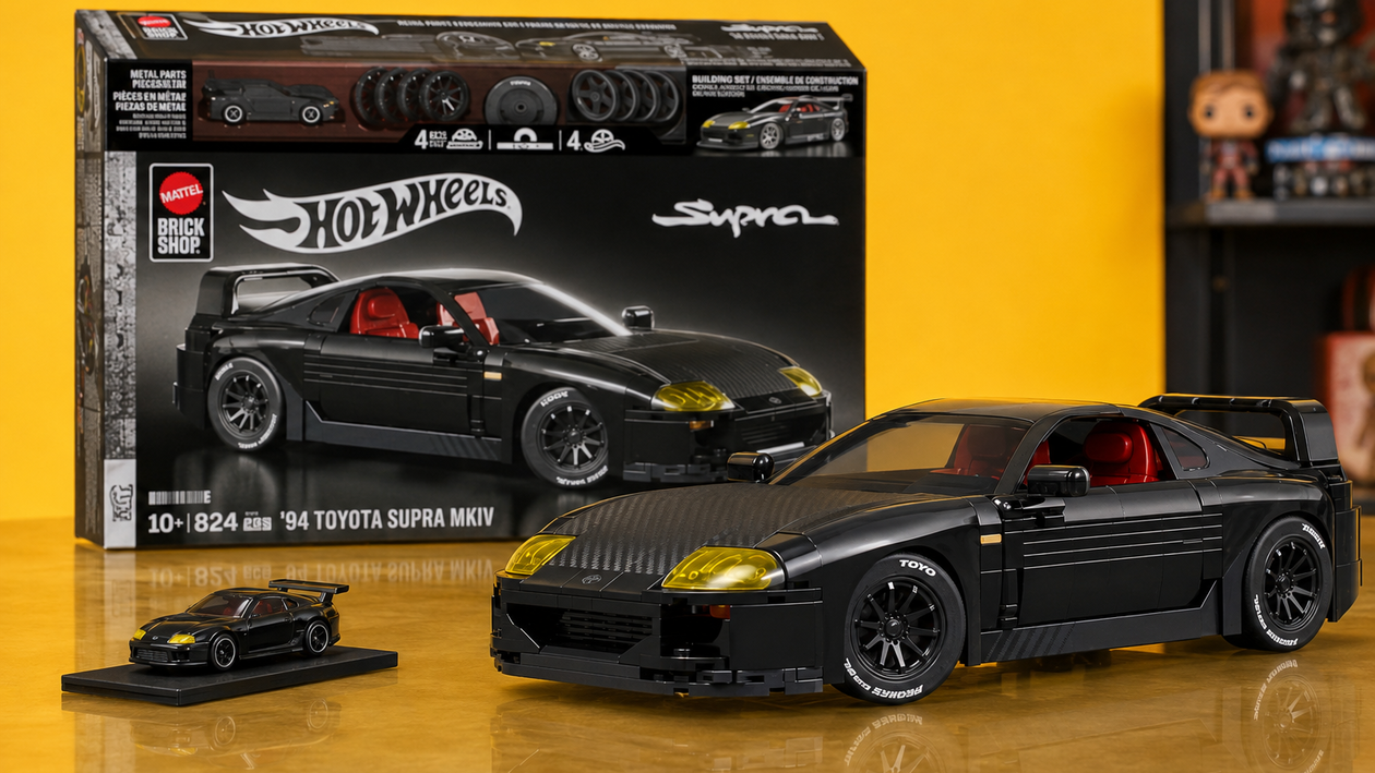 Immagine di Costruisci la Toyota Supra MKIV ’94: il set Mattel da 824 pezzi costa 47,87€