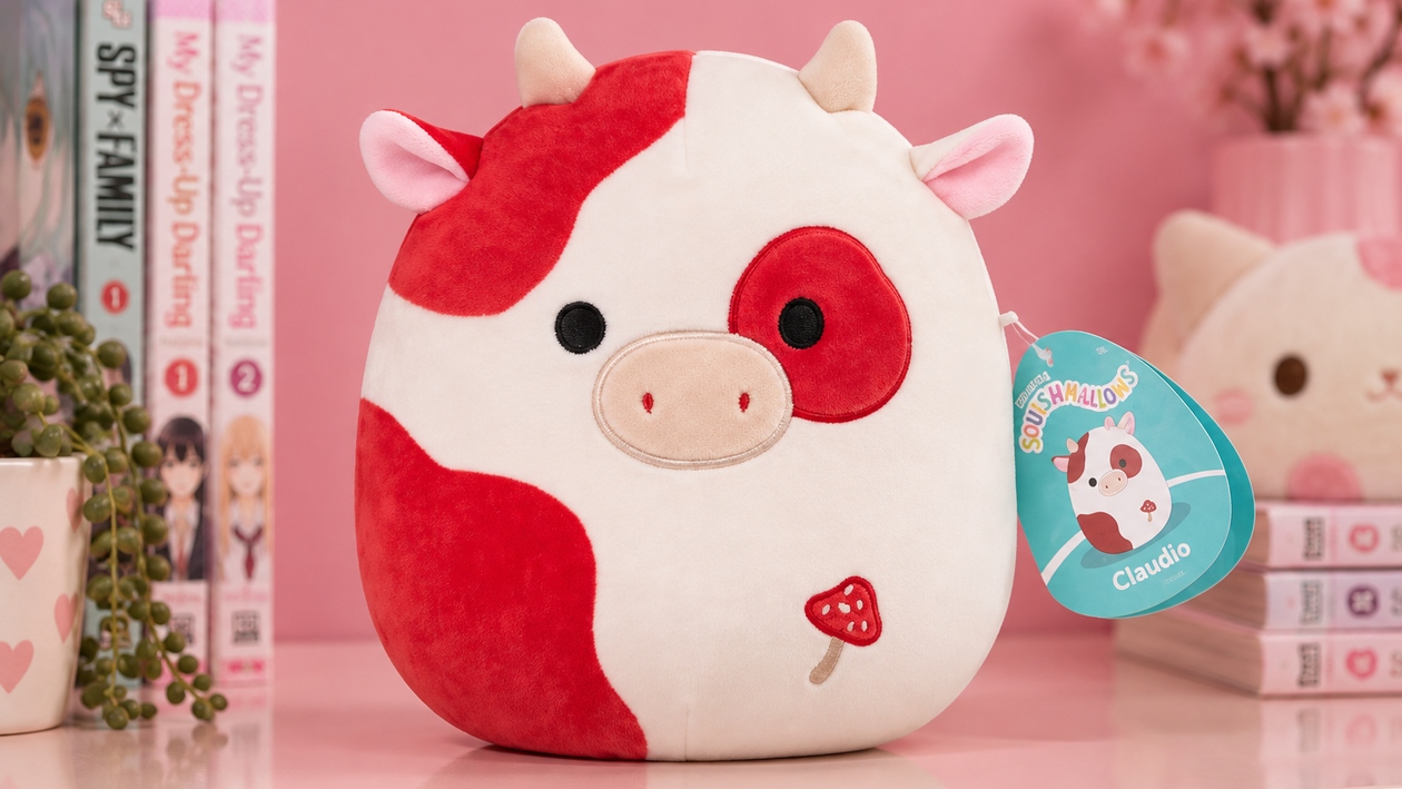 Immagine di Squishmallows Claudio sotto i 13€, la mucca maculata al minimo storico