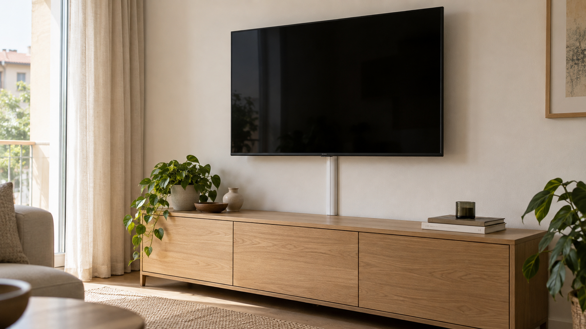 Immagine di Come nascondere i cavi della TV senza rompere il muro: misure, canalina e ordine