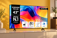 Copertina di Samsung Mini LED 43 pollici a 379€, minimo storico per film e serie