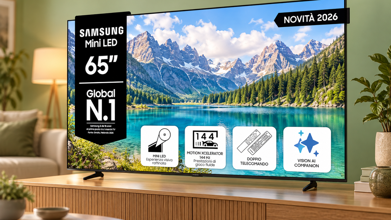 Immagine di Samsung M80H Mini LED 65 pollici a 679€, il maxi schermo che vale la spesa