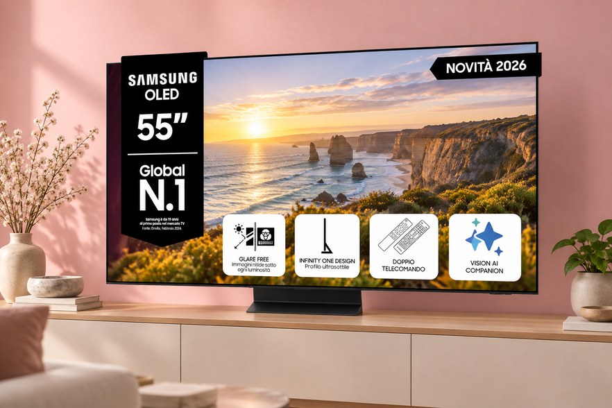 Samsung OLED S95H 55 pollici a 1.599€, 162€ in meno per film senza riflessi