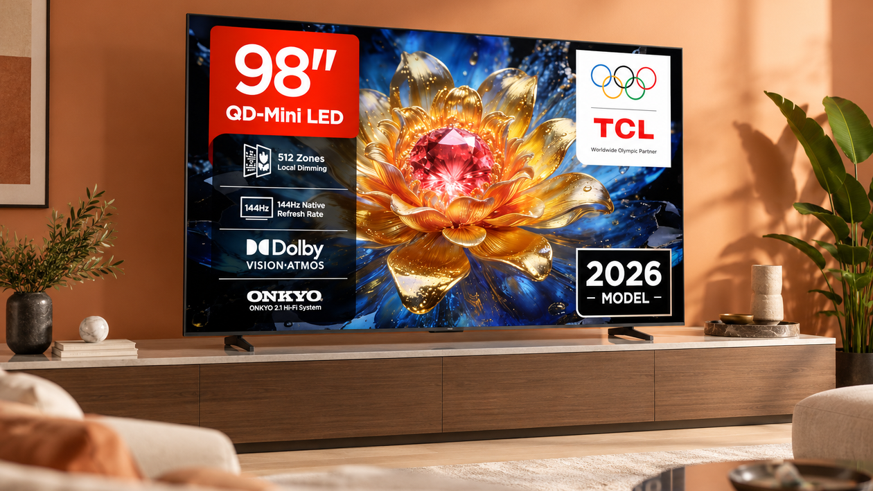 Immagine di TCL QD-Mini LED 98 pollici a 1.499€, 4K e ONKYO 2.1 per le maratone