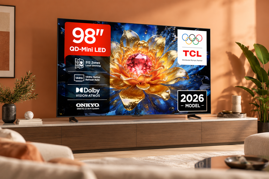 TCL QD-Mini LED 98 pollici a 1.499€, 4K e ONKYO 2.1 per le maratone