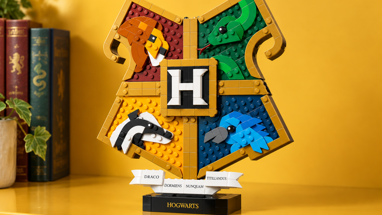 Immagine di LEGO Harry Potter, lo stemma con quattro reliquie da esporre a 34,99€
