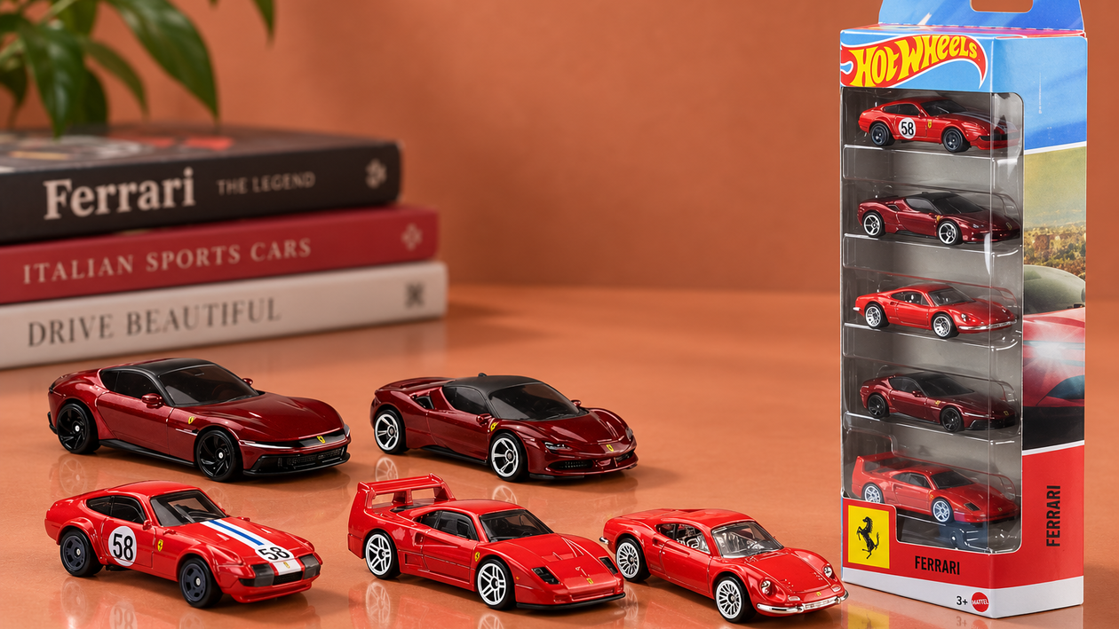 Immagine di Cinque Ferrari Hot Wheels a 19,93€ per iniziare una collezione in scala