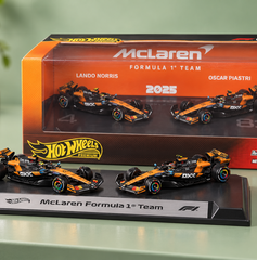 Copertina di Due McLaren F1 da esporre insieme con Hot Wheels Premium a 24,90€