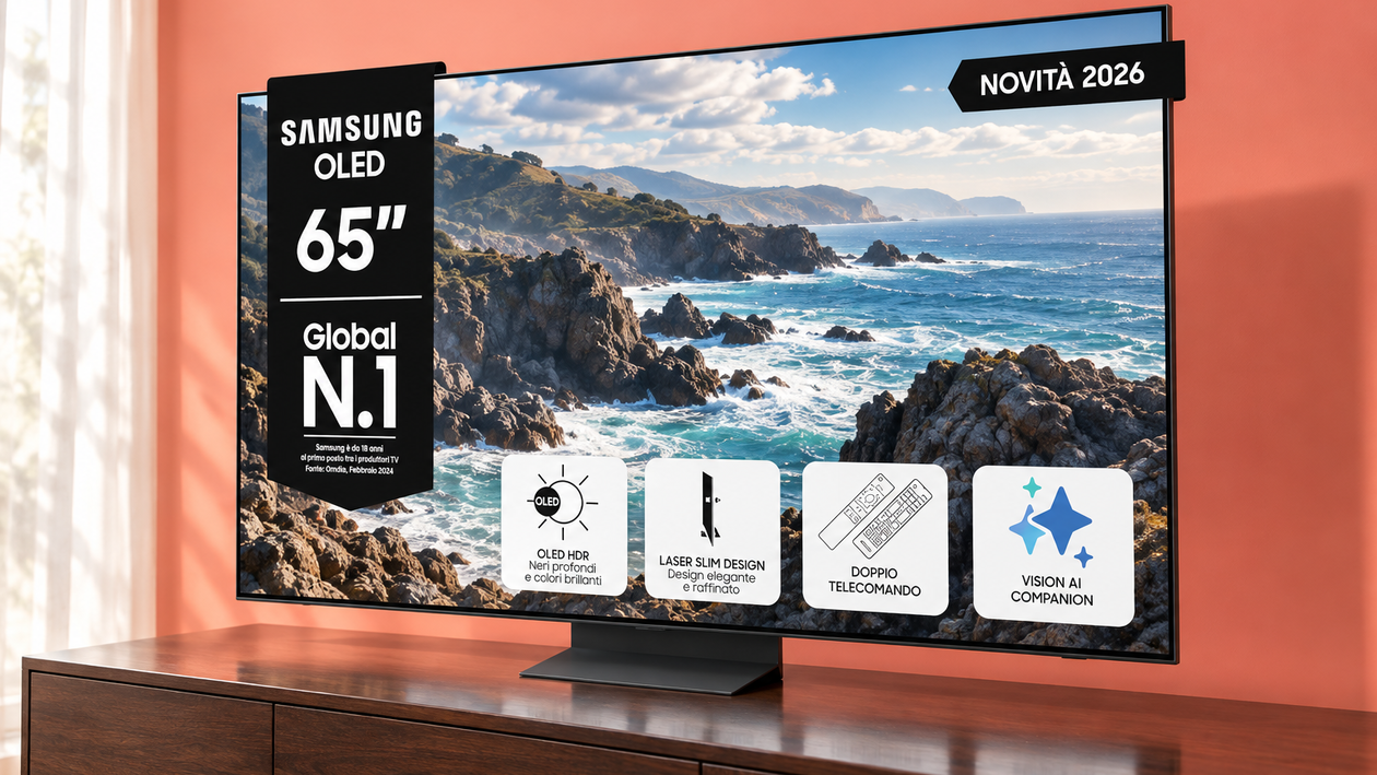 Immagine di Samsung S92H OLED 65" riduce i riflessi, ora a 1.699€ su Amazon