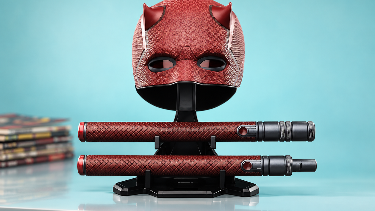 Immagine di Daredevil Marvel Legends, la maschera di Rinascita da esporre a 152,49€