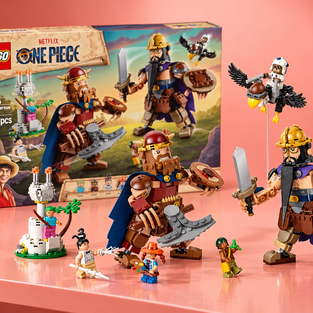 LEGO One Piece Dori contro Brogi, due giganti snodabili da esporre a 63,90€