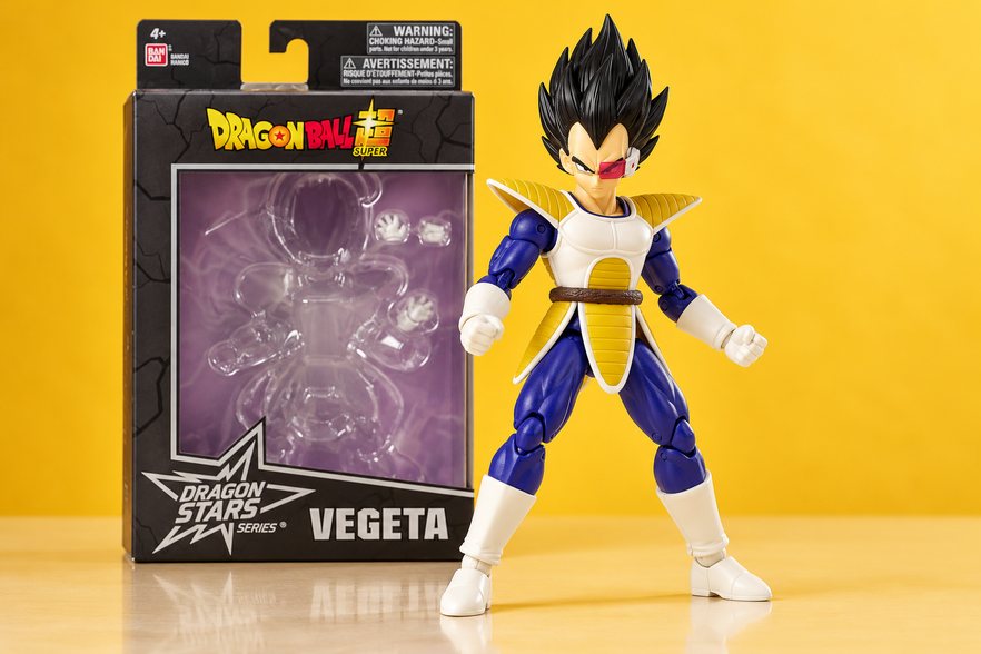 Vegeta Dragon Stars di Bandai, 19,99€ per esporlo in posa da combattimento
