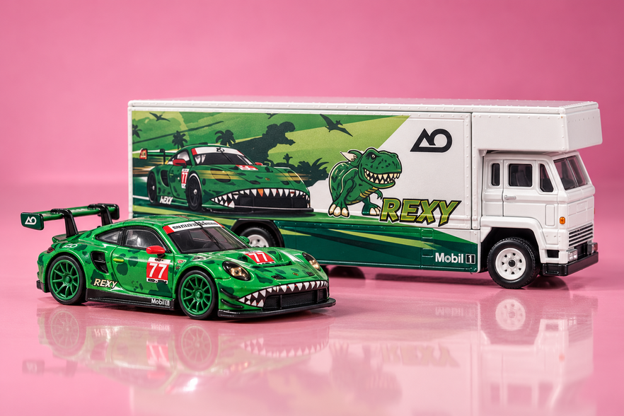 Hot Wheels Premium Rexy con transporter, due pezzi da vetrina a 103,66€