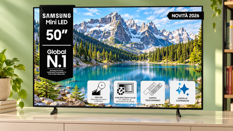 Samsung Mini LED 50" a 399€ è un affare per chi ama film e serie