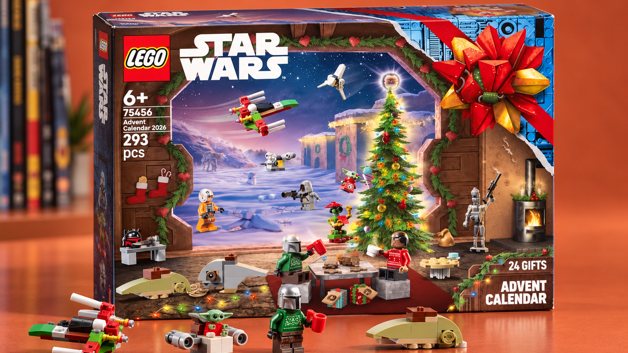 Immagine di Mando e Grogu natalizi nel LEGO Star Wars Avvento 2026 da 31,49€