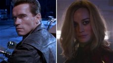 Copertina di Captain Marvel: tra le scene cancellate rilasciate online, una rende omaggio a Terminator