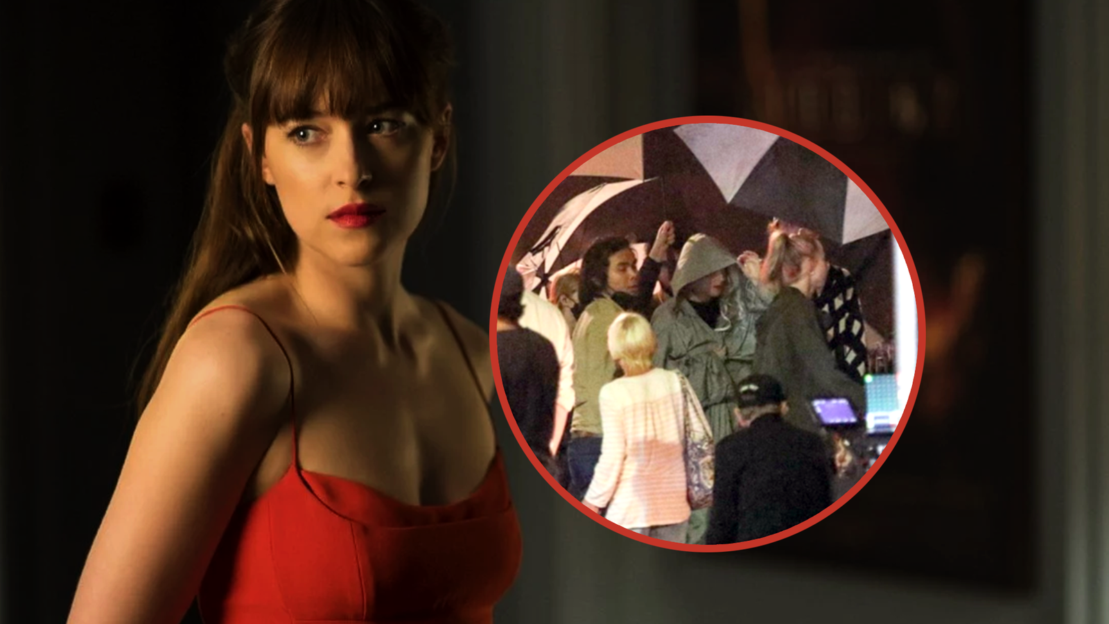 Immagine di Dakota Johnson sul set di Madame Web con i capelli bianchi [FOTO]