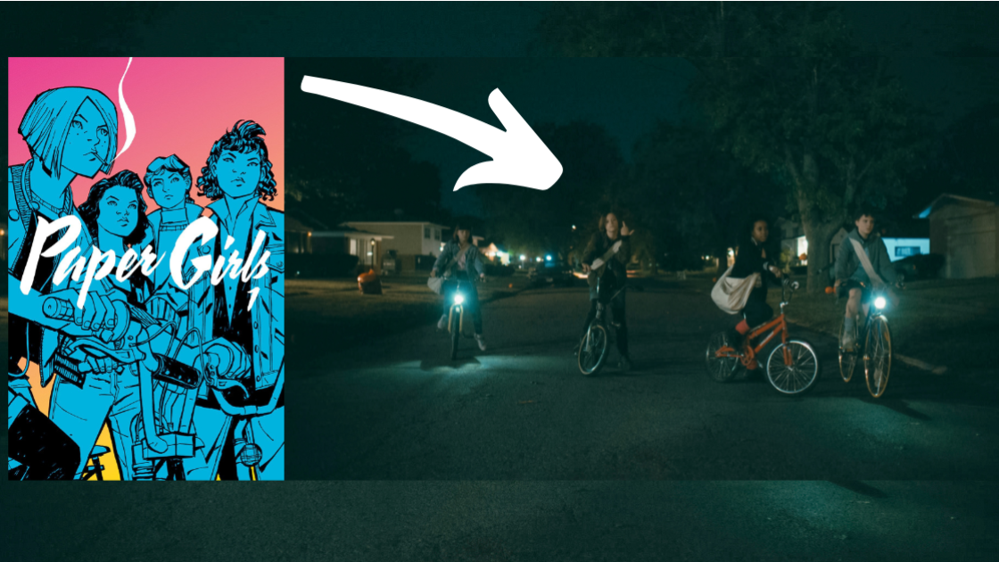 Immagine di Paper Girls, la somiglianza tra fumetto e serie è notevole