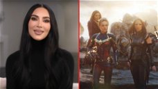 Copertina di Kim Kardashian si propone per un film Marvel