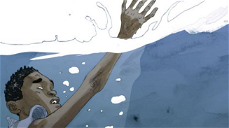 Copertina di Salvezza, il reportage a fumetti sui salvataggi in mare a bordo dell'Aquarius