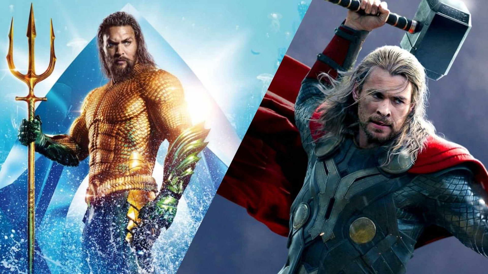 Jason Momoa desafia os músculos de Thor de Chris Hemsworth com os