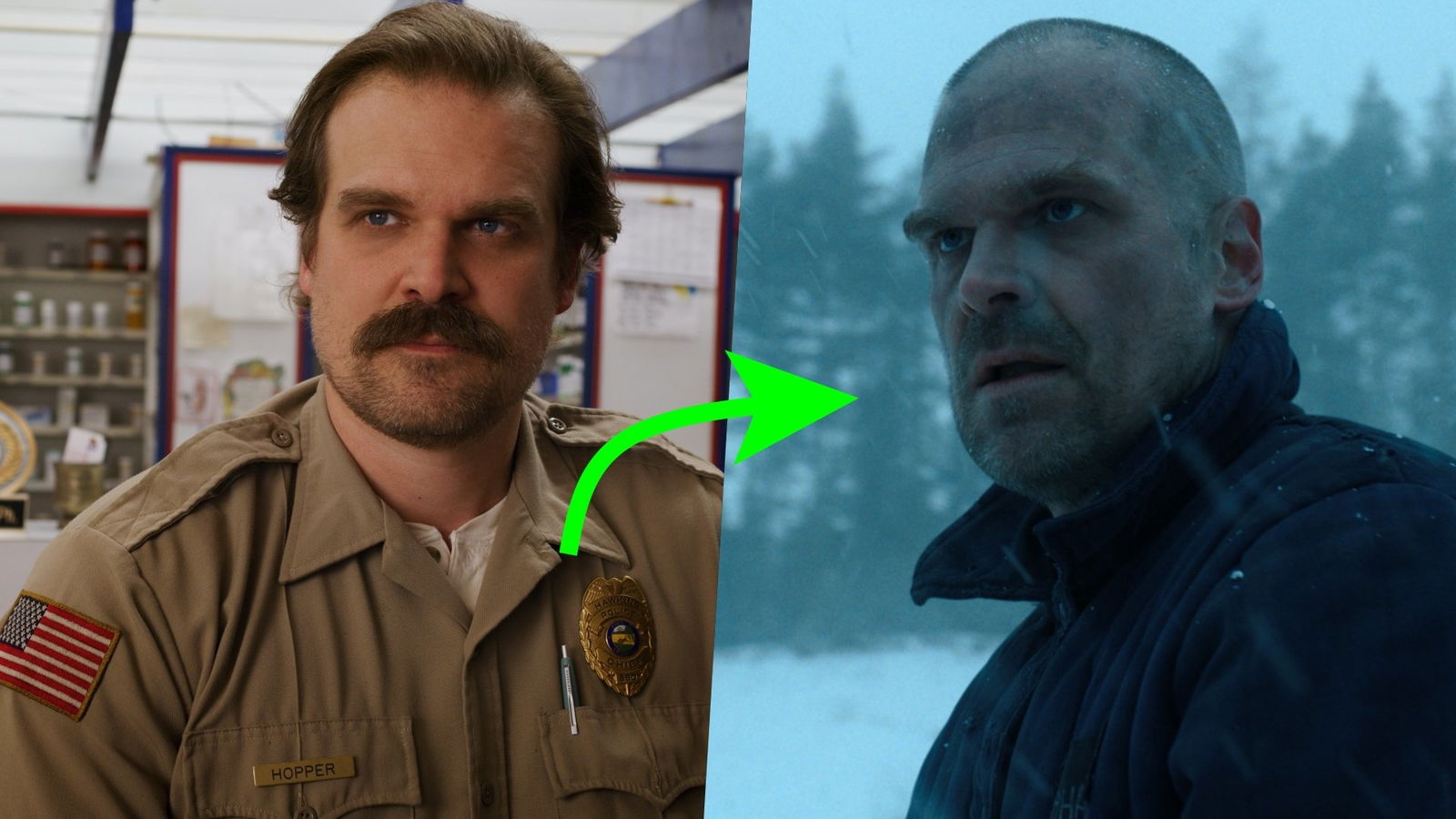 Immagine di Quanti chili ha perso Hopper per Stranger Things 4?