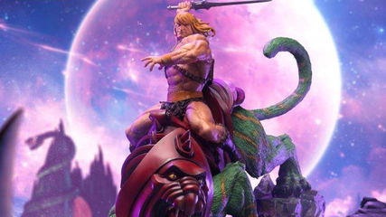Copertina di He-Man and Battle Cat, la nuova e imponente statua di Iron Studios