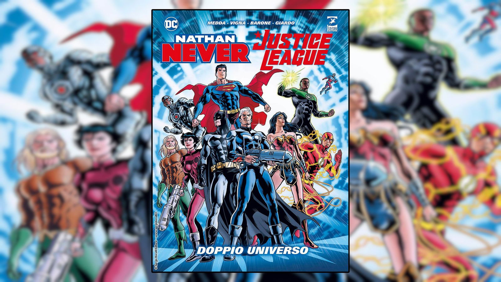 Immagine di Nathan Never/Justice League - Doppio Universo, recensione: grande, spettacolare e anni 90