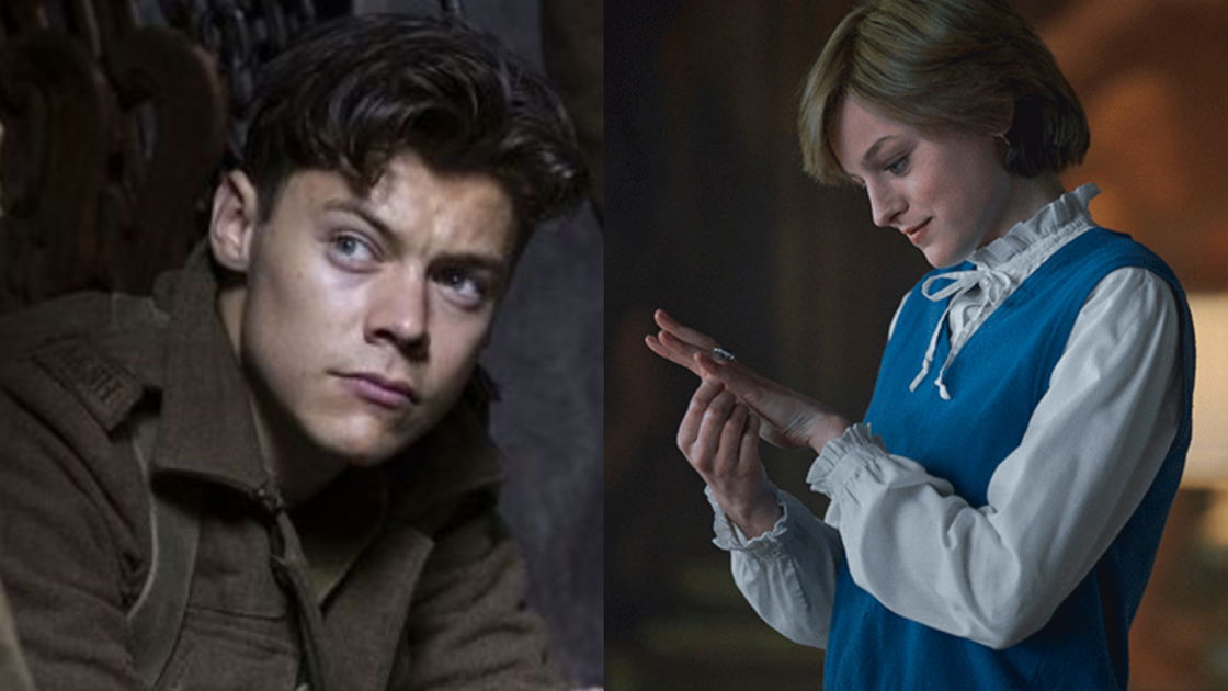 Copertina di Emma Corrin e Harry Styles insieme nel film My Policeman