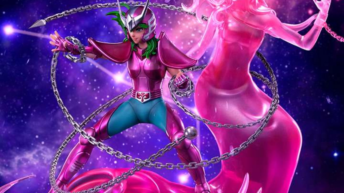 Immagine di Saint Seiya: l'elegante statua di Shun Andromeda da Iron Studios