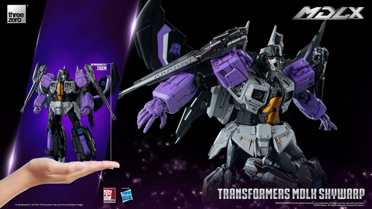 Immagine di Skywarp MDLX di ThreeZero: l'iconico Corvo dei Transformers torna in azione!