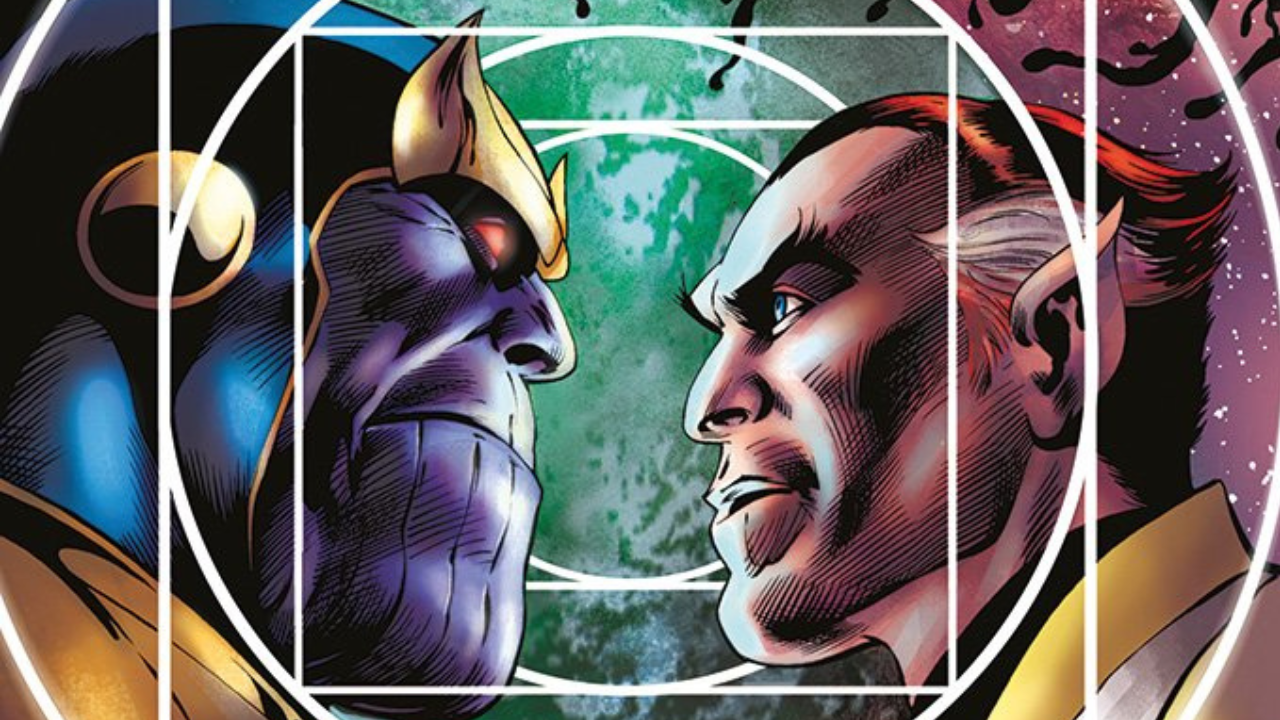 Immagine di Thanos contro gli Illuminati nella nuova serie a fumetti Marvel