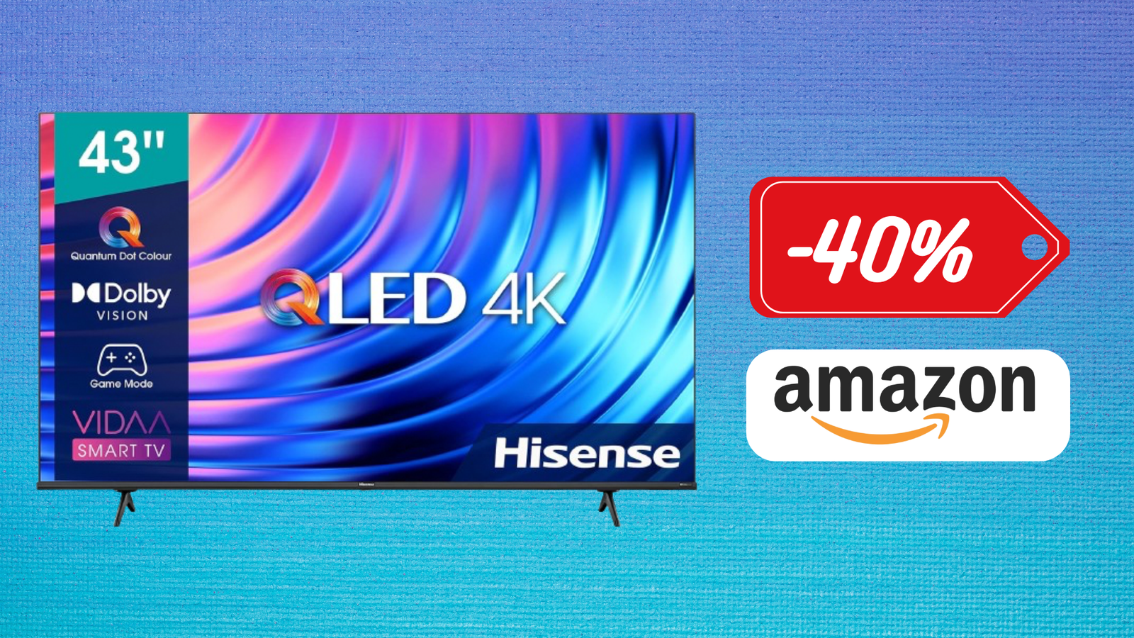 Immagine di Offerta TOP per questa smart TV QLED da 43" grazie allo sconto del 40%